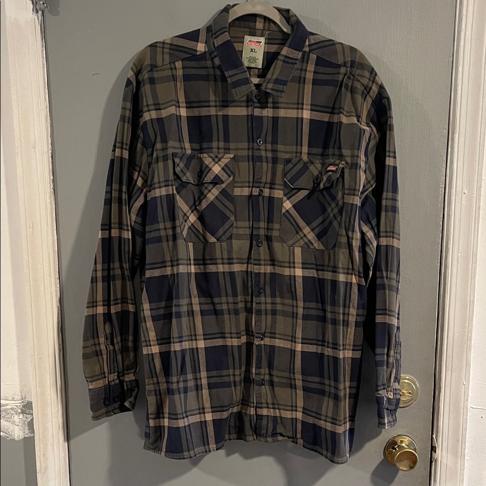 Dickies Plaid Checkered Shirt 100% Heavy Cotton Size XL